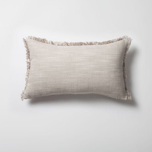 Soho - Linen Fringed Pillow 12x20 Inch - Linen (Cover Only)