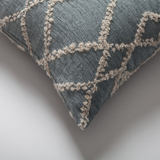 Savoy - Geometric Baklava Patterned Pillow 18x18 Inch - Blue (Cover Only)