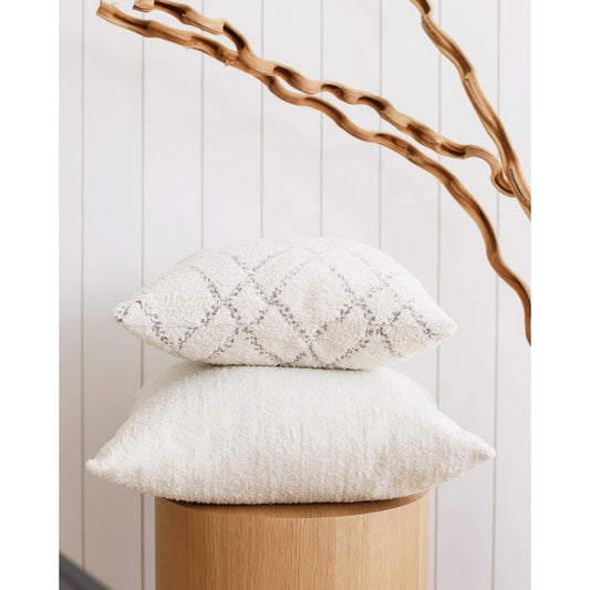 Cozy - Sheepskin Texture Fluffy Cushion 20x20 Inch - White (Cover Only)