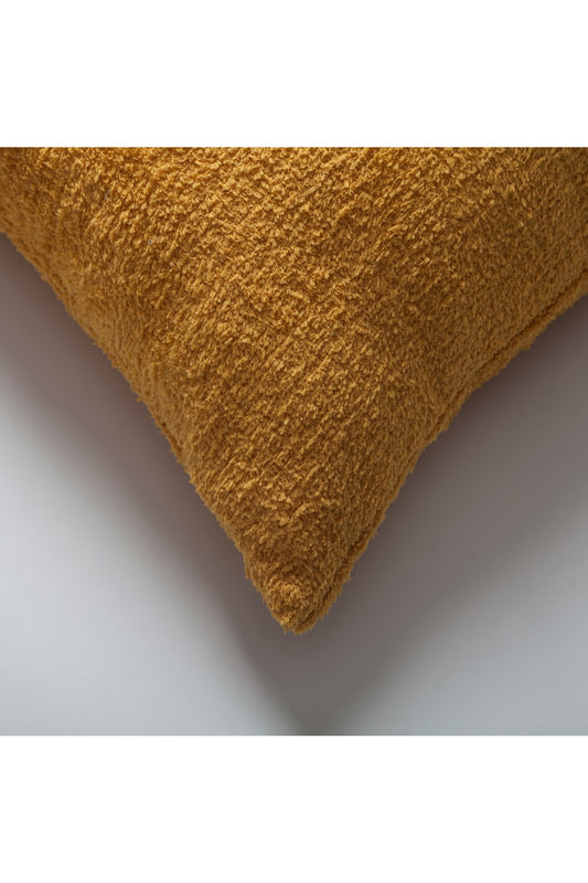 Cozy - Sheepskin Texture Fluffy Cushion 20x20 Inch - Yellow (Cover Only)