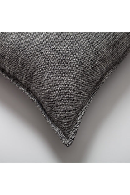 Porto - Linen Square Pillow 20x20 Inch - Black (Cover Only)