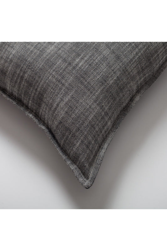 Porto - Linen Square Pillow 20x20 Inch - Black (Cover Only)