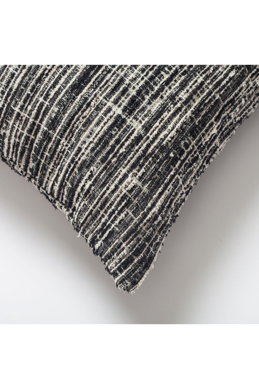Coco - Corduroy Patterned Cushion 20x20 Inch - Black (Cover Only)