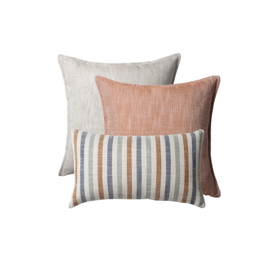 Porto & Capri - Decorative Pillow - 3-Piece Combo Set - Orange (Cover Only)