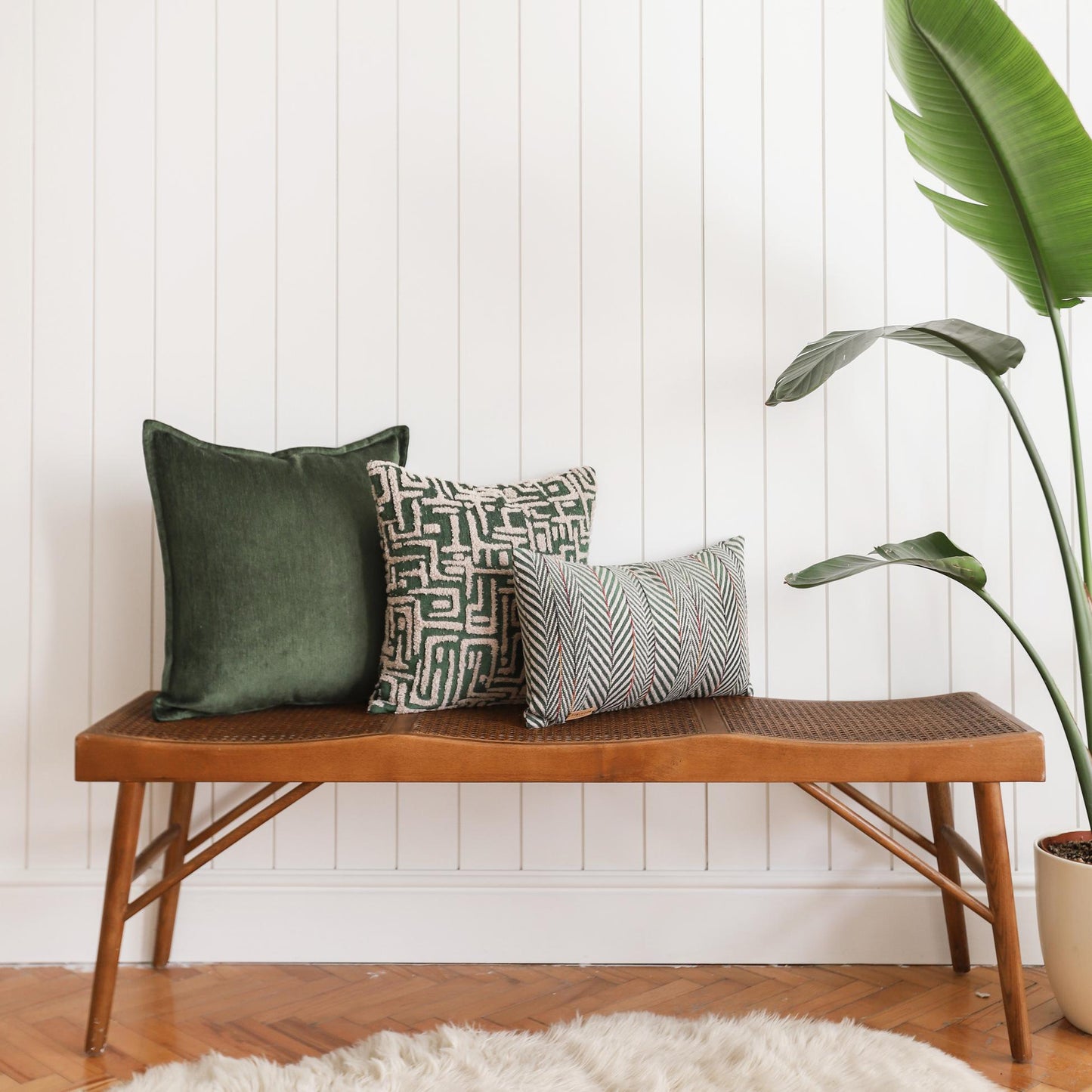Eliza & Sense - Decorative Pillow - 3-Piece Combo Set - Green (Cover Only)