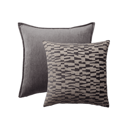 Eliza & Bistro - Decorative Pillow - 2-Piece Combo Set - Anthracite (Cover Only)