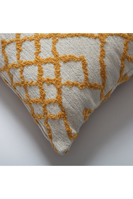Maya - Ethnic Kilim Patterned Pillow 20x20 Inch - Yellow (Cover Only)