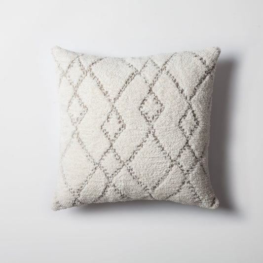 Asos - Geometric Baklava Patterned Fluffy Cushion 18x18 Inch (Cover Only)