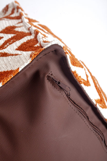 Havana Puf - Zigzag Patterned Pouf - Orange (Cover Only)